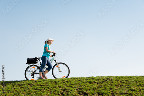 woman cycling outdoors