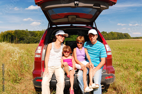 Family in car on vacation, parents and kids travel © Iuliia Sokolovska