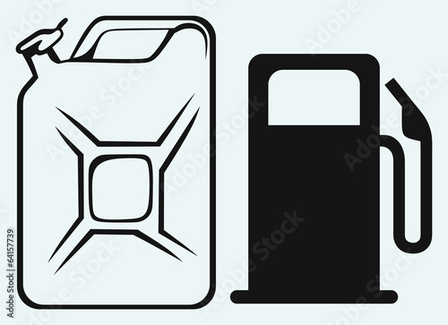 Gas station and jerrycan