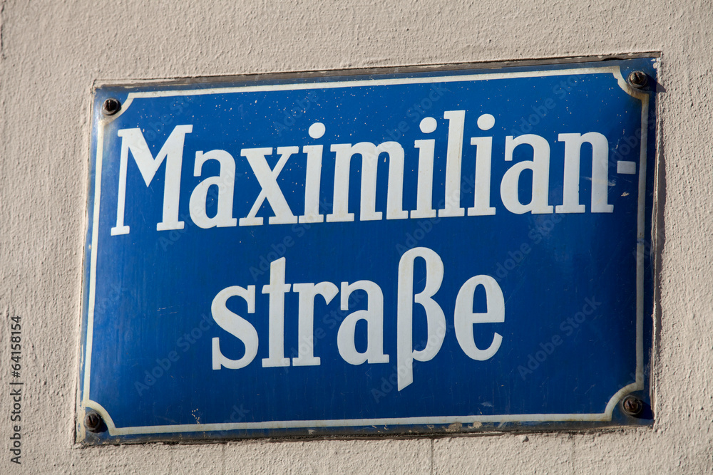 Maximilianstraße München, Straßenschild Maximilianstraße München, Straßenschild