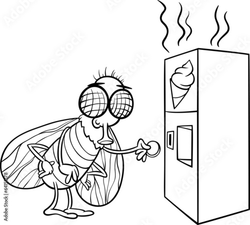 fly and vending machine coloring page