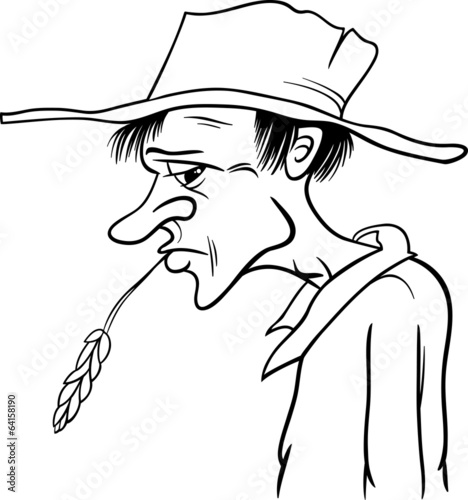 farmer cartoon coloring page