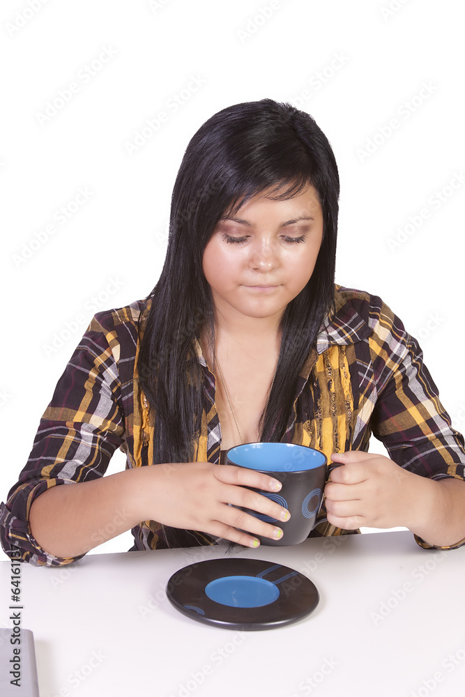 Close up on a Teenager Drinking Coffee Close up on a Teenager Drinking Coffee