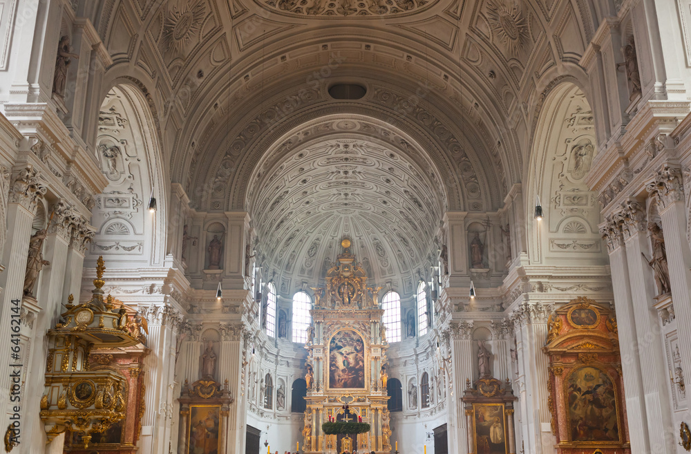 Interior of the St. Michael Church in Munich