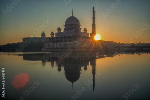Putra Mosque in Shinny Sunrise with a flare