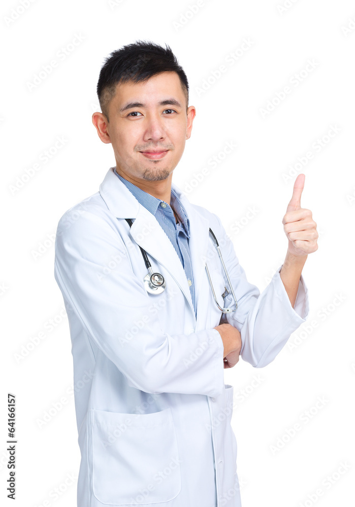 Young doctor with finger thumb up Young doctor with finger thumb up