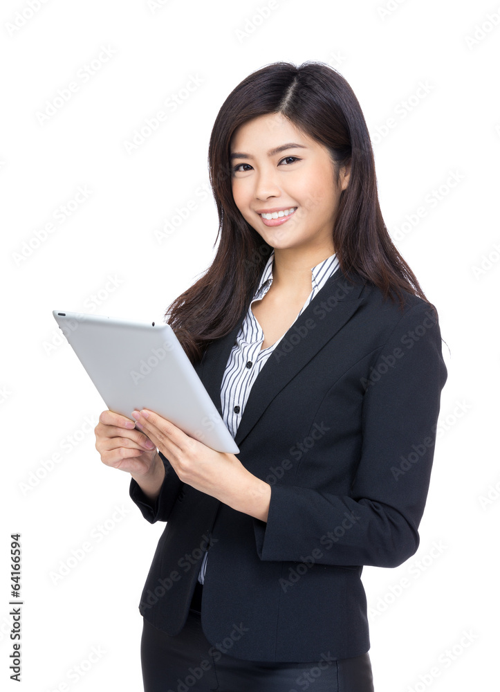 Woman using digital tablet computer Woman using digital tablet computer