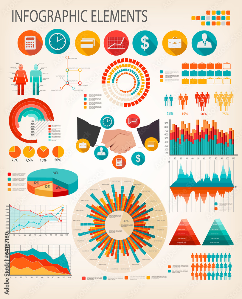 Business infographics flat template. Vector.