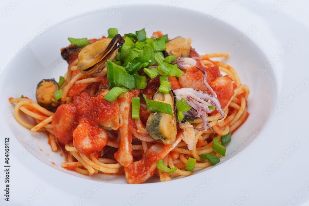 Pasta with shrimps, herbs and mashrooms Pasta with shrimps, herbs and mashrooms