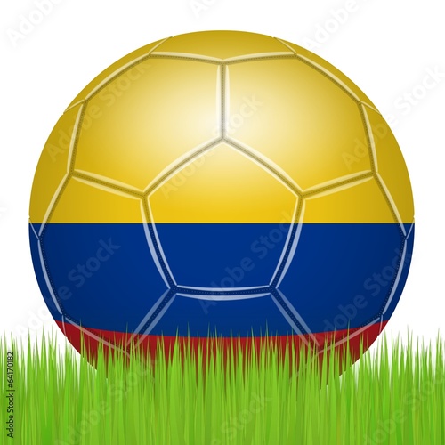 Colombian soccer ball on the lawn