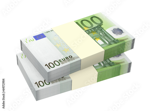 Euro money isolated on white background. 
