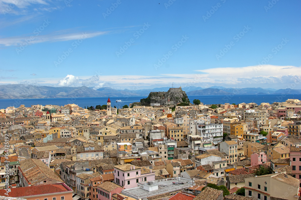 Aerial view of a mediterranean town