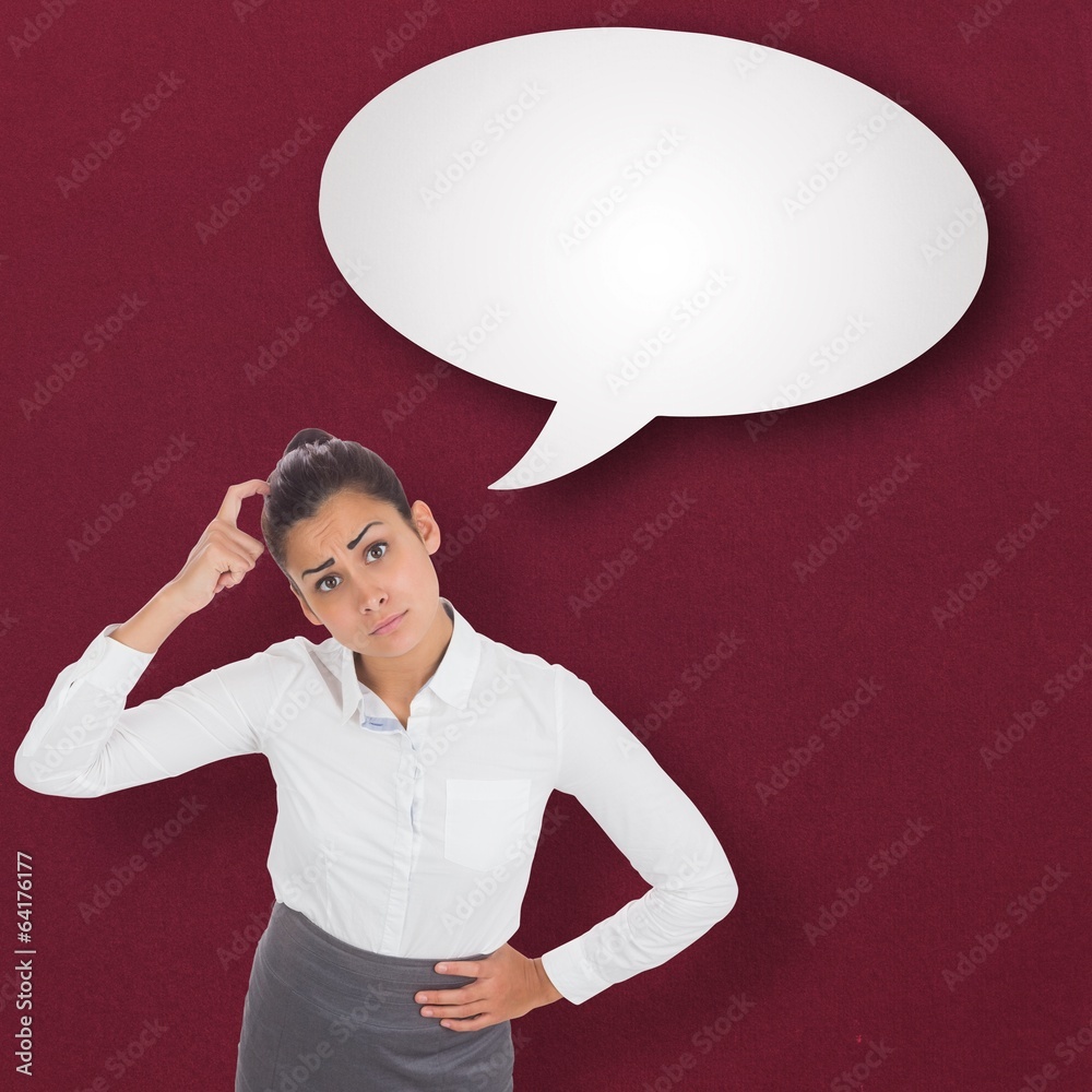 Composite image of worried businesswoman Composite image of worried businesswoman