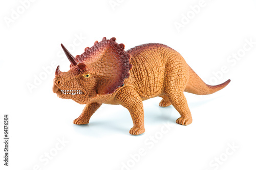 Triceratops dinosaurs toy on white background © nicescene