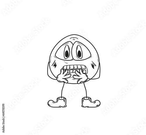 emoticon frightened sketch