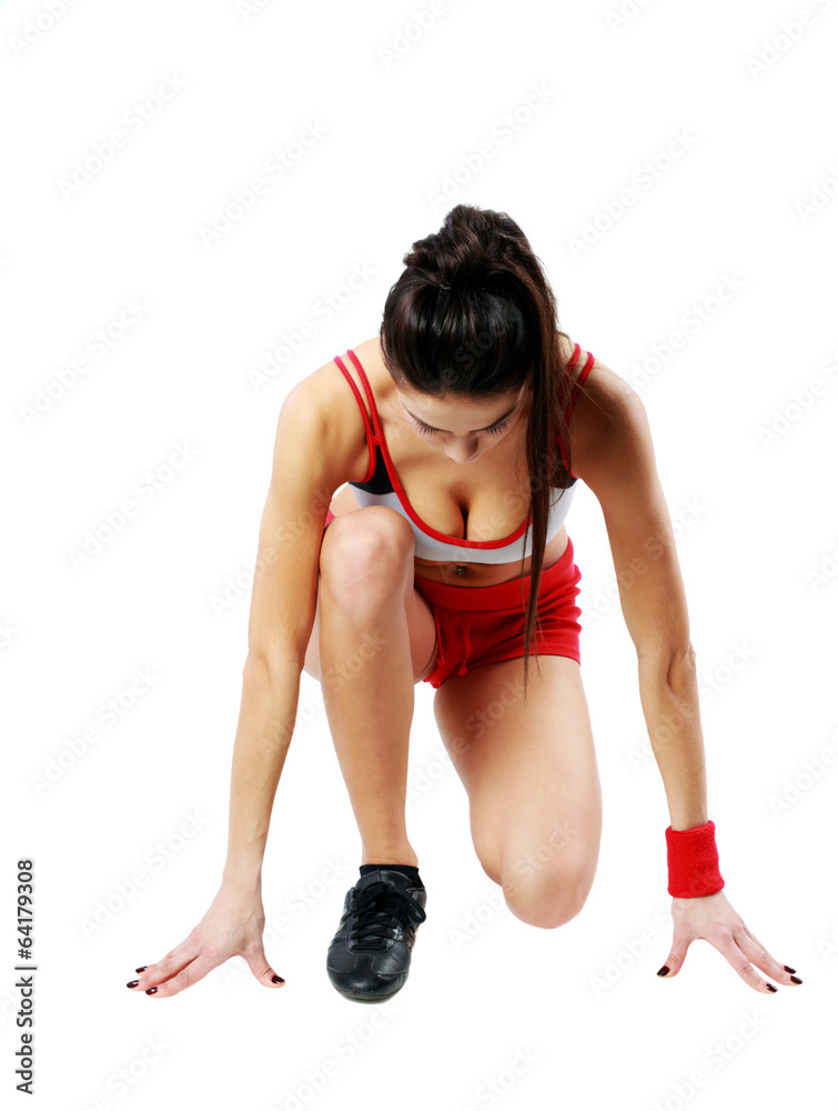 Young sexy fitness woman start running Young sexy fitness woman start running