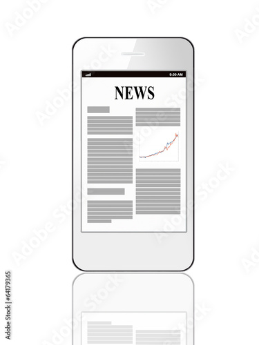 Business news on smartphone display