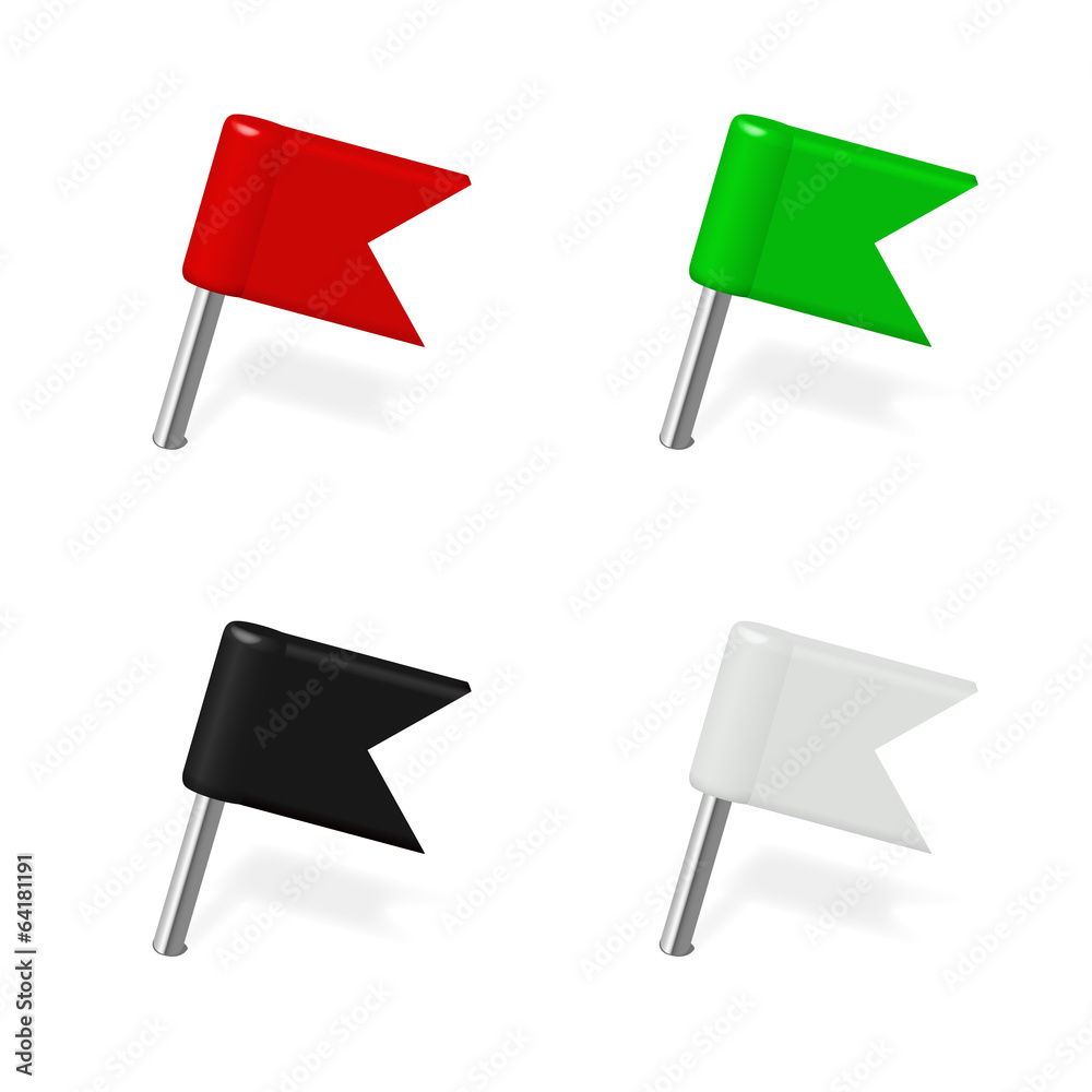 Pin, Fahne Pin, Fahne