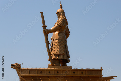 Statue of Admiral Yi Sun-Sin at Yeosu city, South Korea