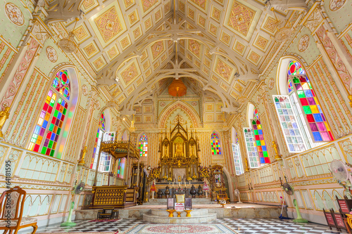The beautiful inside of main church of Wat Niwet Thammaprawat
