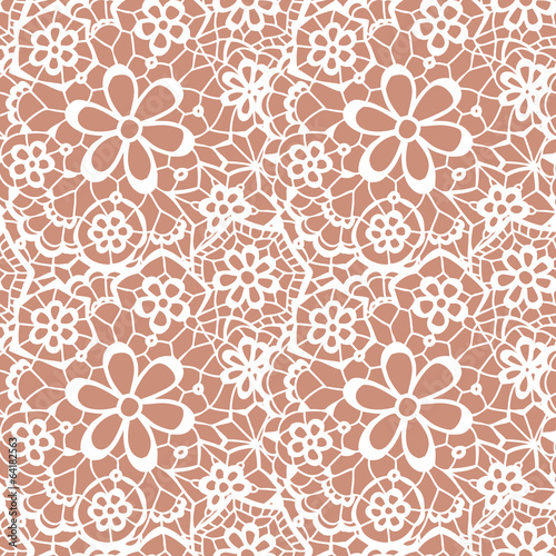 Lace seamless pattern with flowers