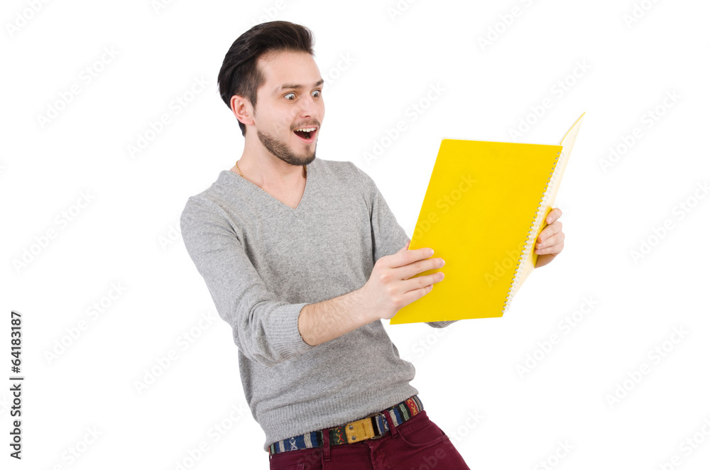 Young student isolated on the white background Young student isolated on the white background
