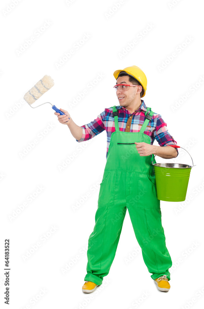 Funny painter isolated on white Funny painter isolated on white