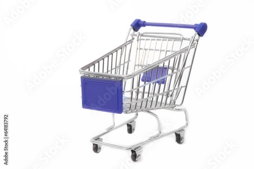 Shopping cart, white isolated