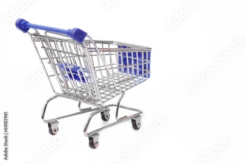 Shopping cart, white isolated