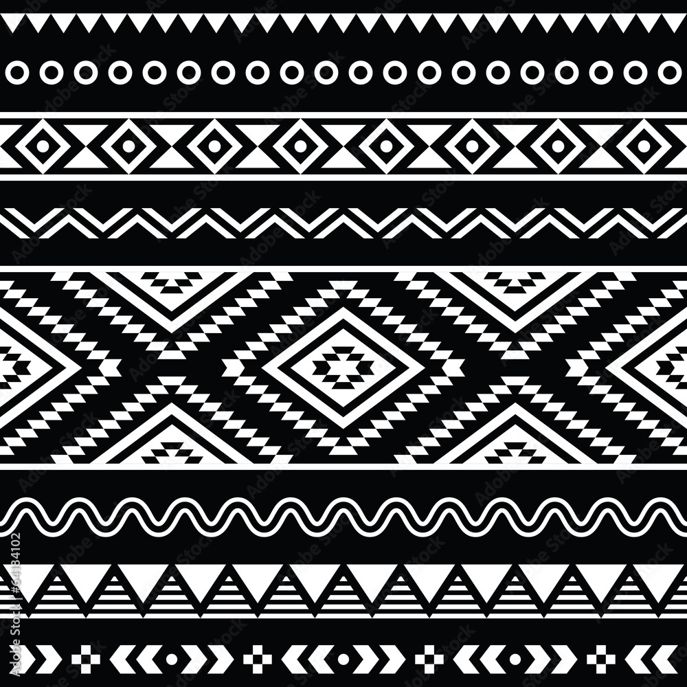 Vector folk seamless aztec ornament, ethnic pattern Vector folk seamless aztec ornament, ethnic pattern