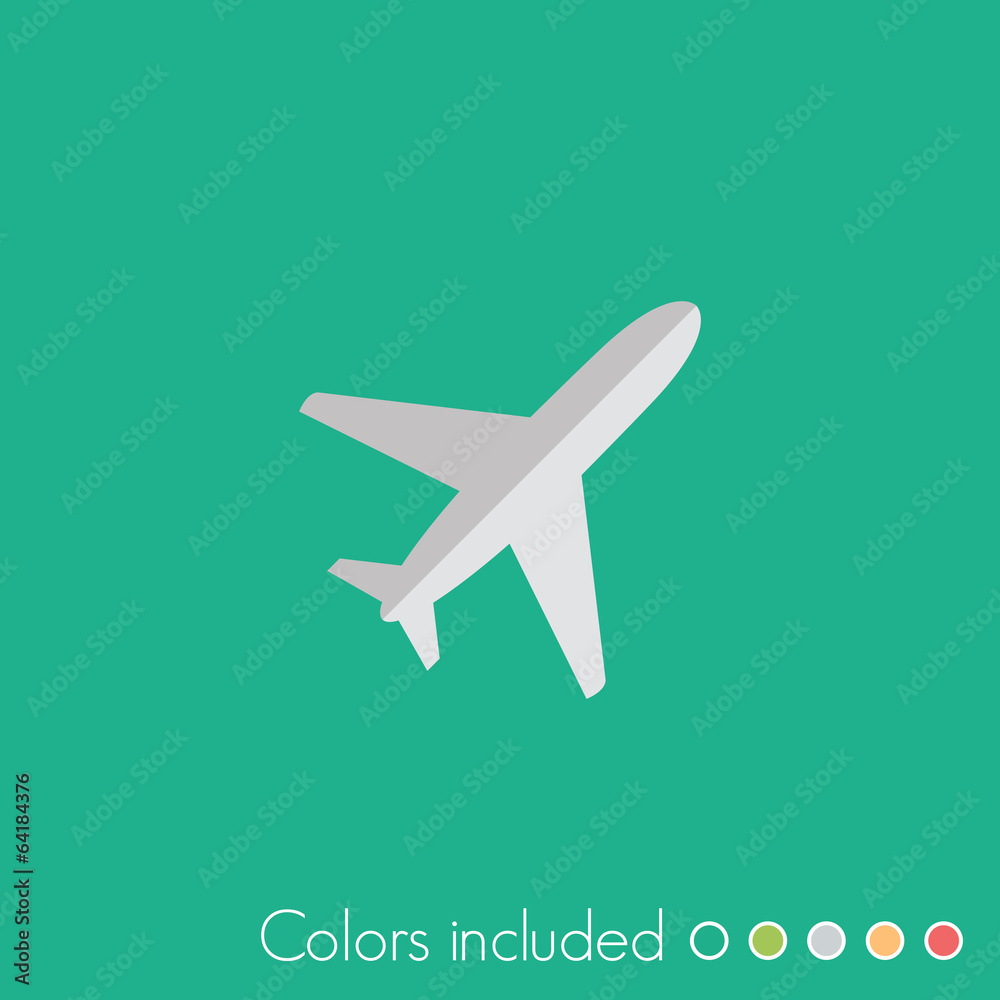 Airplane - FLAT UI ICON COLLECTION Airplane - FLAT UI ICON COLLECTION