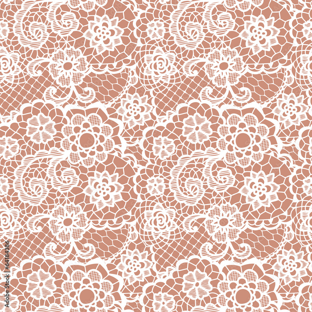 Fototapeta premium Lace seamless pattern with flowers