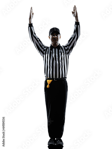 american football referee touchdown gestures silhouettes photo