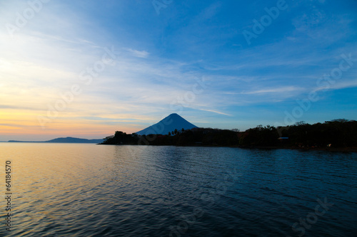 Ometepe vulcano Concepcion view in sunshine