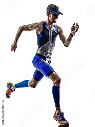 man triathlon iron man athlete runners running photo