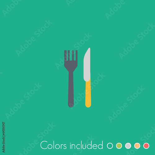 Fork, Knife - FLAT UI ICON COLLECTION