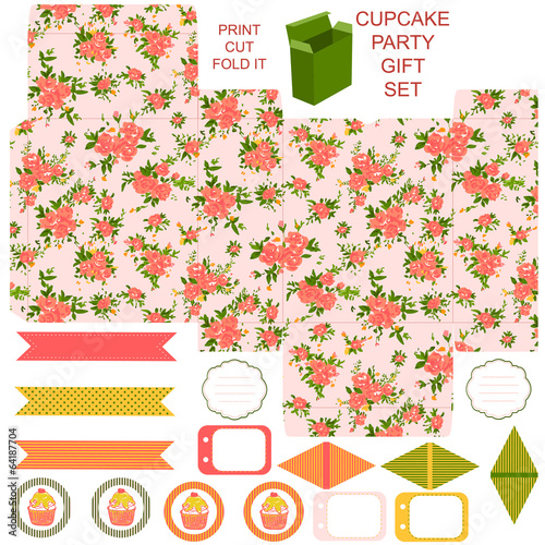 Gift box template and Party set