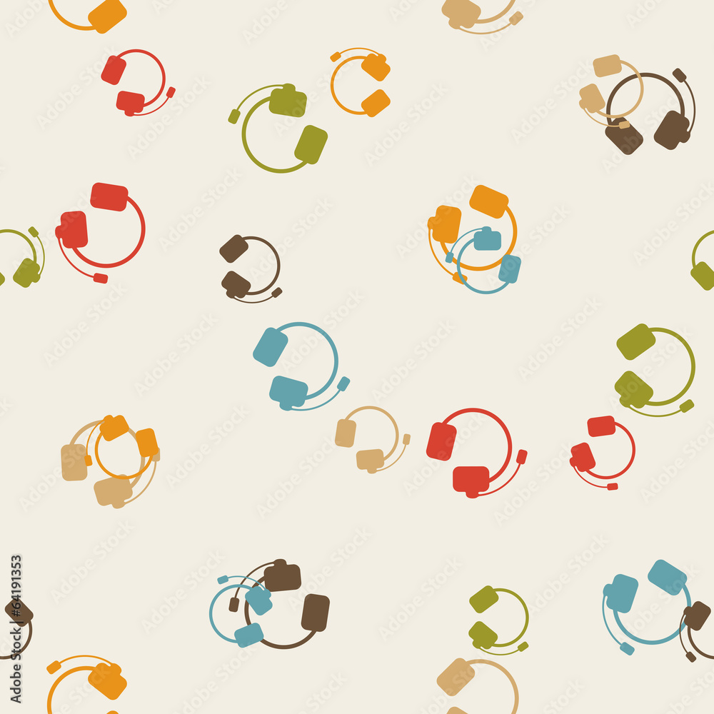 seamless background: headphones seamless background: headphones