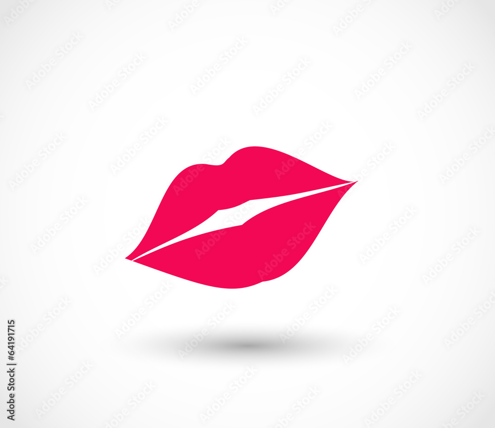 Fototapeta premium Sexy red lips vector icon