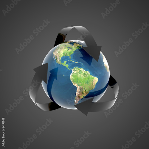 recycling earth globe isolated