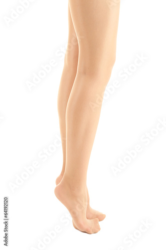 Stockings on perfect woman legs, isolated on white © Africa Studio