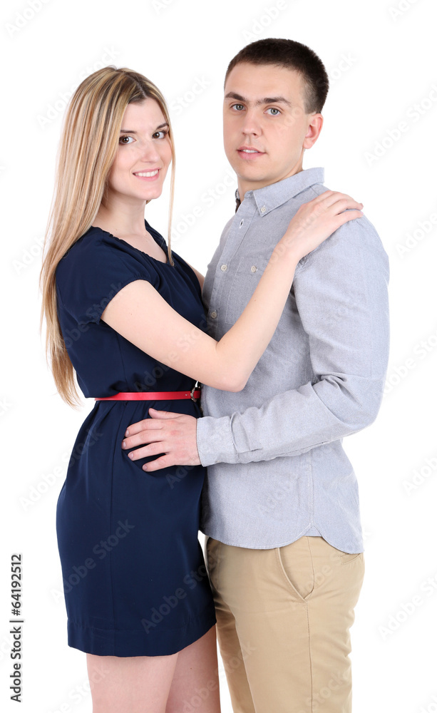 Fototapeta premium Loving couple isolated on white
