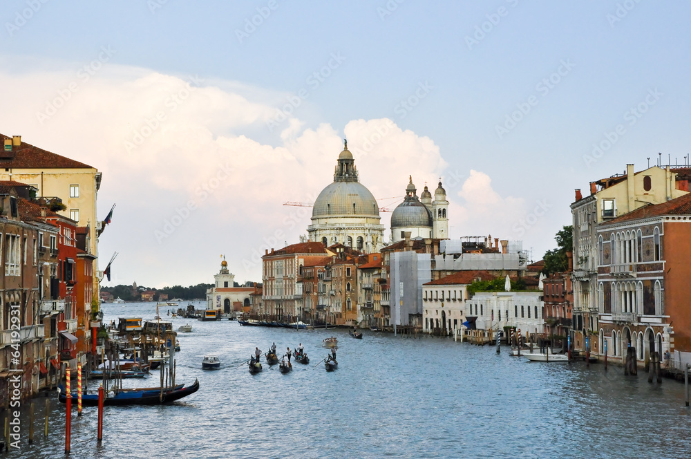 The Grand Canal during the evening in Venice.