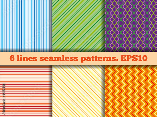 Set of lines seamless patterns