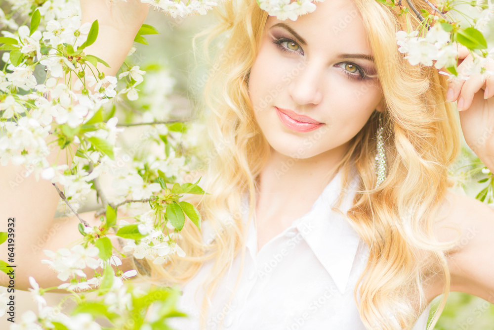 Spring portrait of a beautiful young blonde Spring portrait of a beautiful young blonde