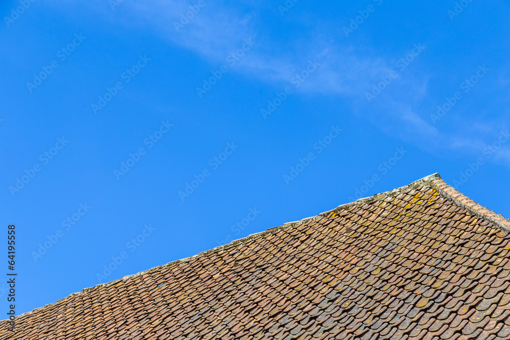 roof tile over blue sky