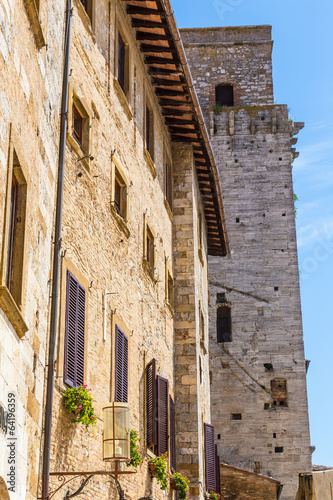 Fototapeta Naklejka Na Ścianę i Meble -  towers of old town San Giminiano, Tuscany, Italy