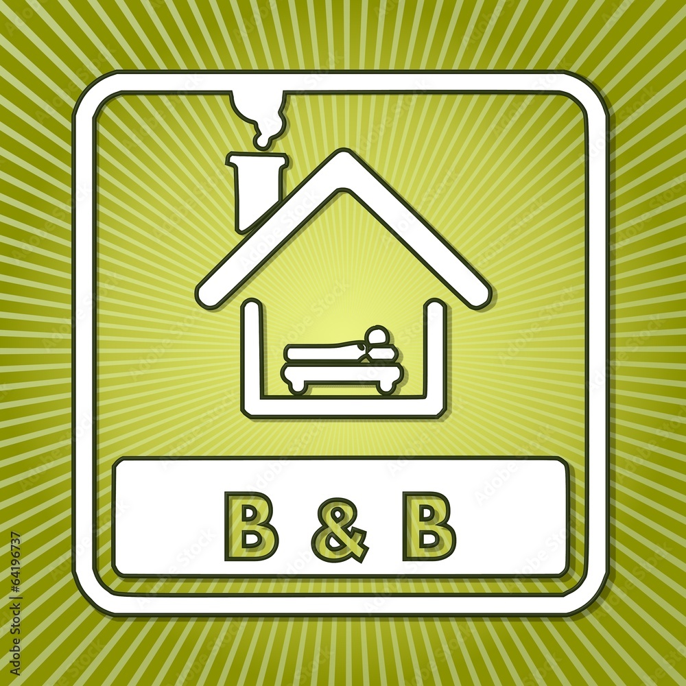 bed and breakfast symbol on fresh green background bed and breakfast symbol on fresh green background