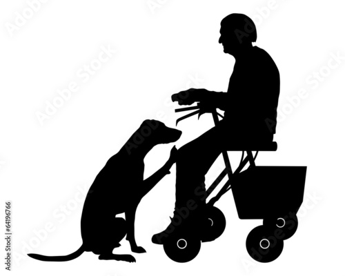 Alte Frau mit Hund