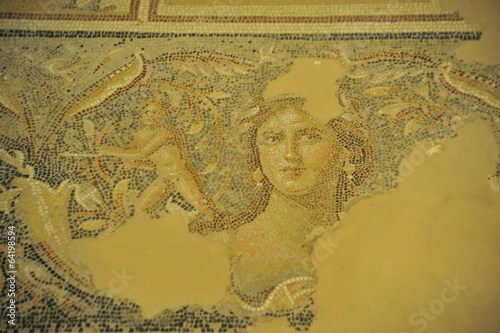 "Mona Lisa of the Galilee" - mosaic floor in Tzippori, Israel